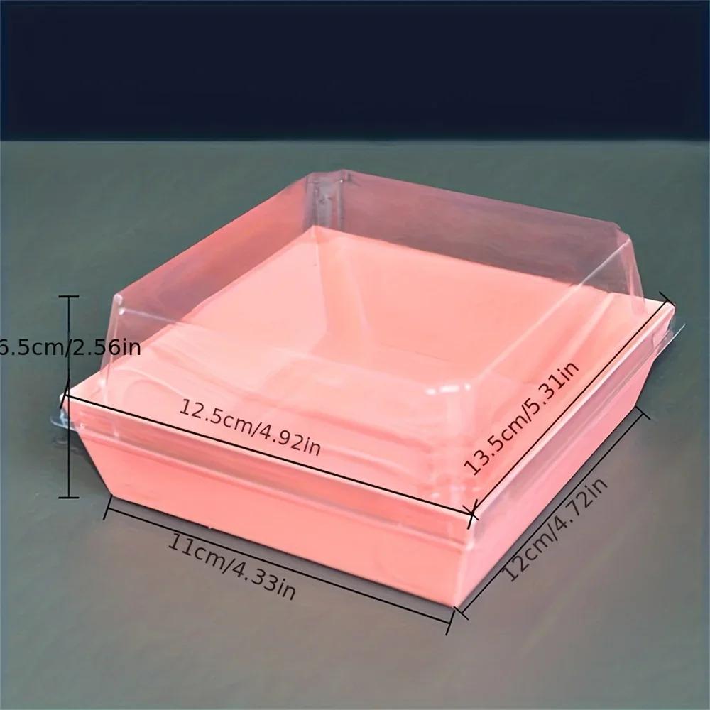 10pcs Transparent Baking Sandwich Packaging Boxes, Dessert Cake Boxes, Snow Skin Mooncake Layered Food Takeout Containers
