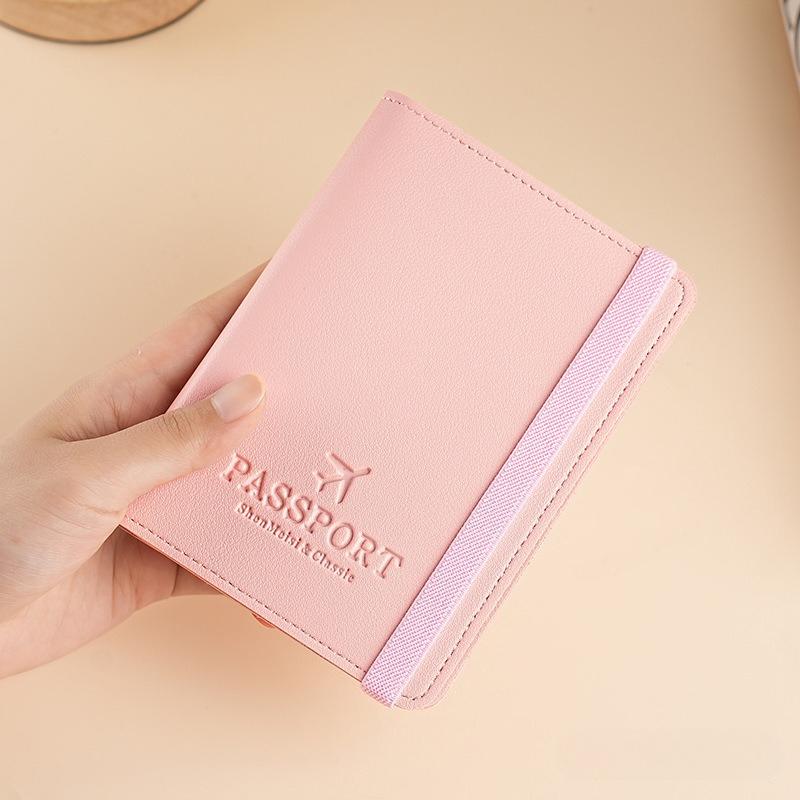PU Leather Strap Passport Case Multifunctional Passport Holder Ticket Holder ID Card Holder Passport Cover Travel Accessories