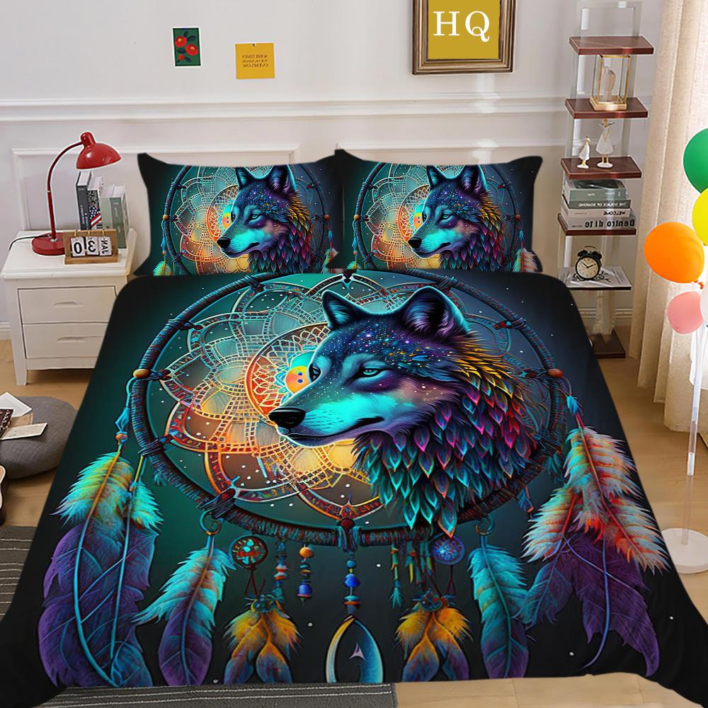 3D Wolf Printing Bedding Set Cover Single Size Microfiber Bedspreads Teen Fashion High Quality Home Textiles