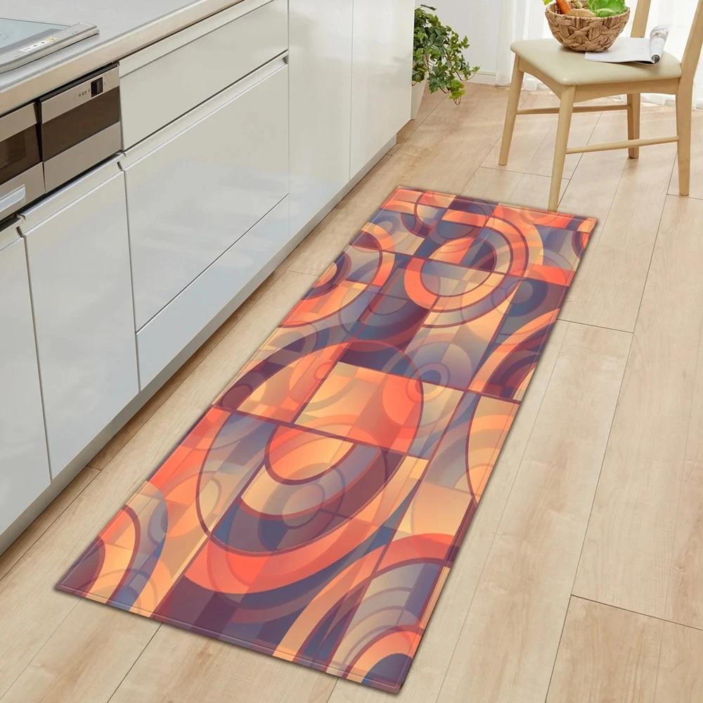 

Kitchen Carpet Bedroom Living Room Hallway Floor Rug Home Anti-slip Entrance Doormat 3D Flowers Pattern Decorations Bedside Mat 40x60cm 16x24 inch