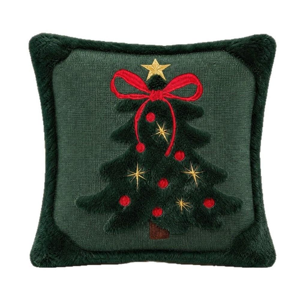 Plush Fabric Christmas Throw Pillow Cover Decorative Pillow Cover  Sofa Bed Decoration