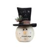 Christmas Fabric Snowman Doll with Vintage Hat, Tabletop Figure Ornament - 501A