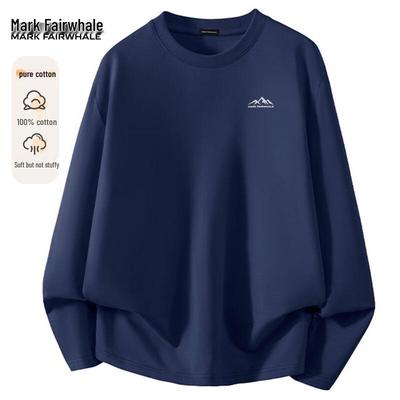 Men's Round Neck Long Sleeve Pure Cotton T-Shirt