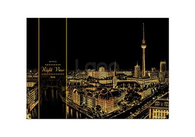Lago Design Noche de Berlín con Rasca Incluye un diseño para rascar, uno liso para rascar y un palito rascador Tarjeta japonesa NV-BER, tarjeta, [Oficial