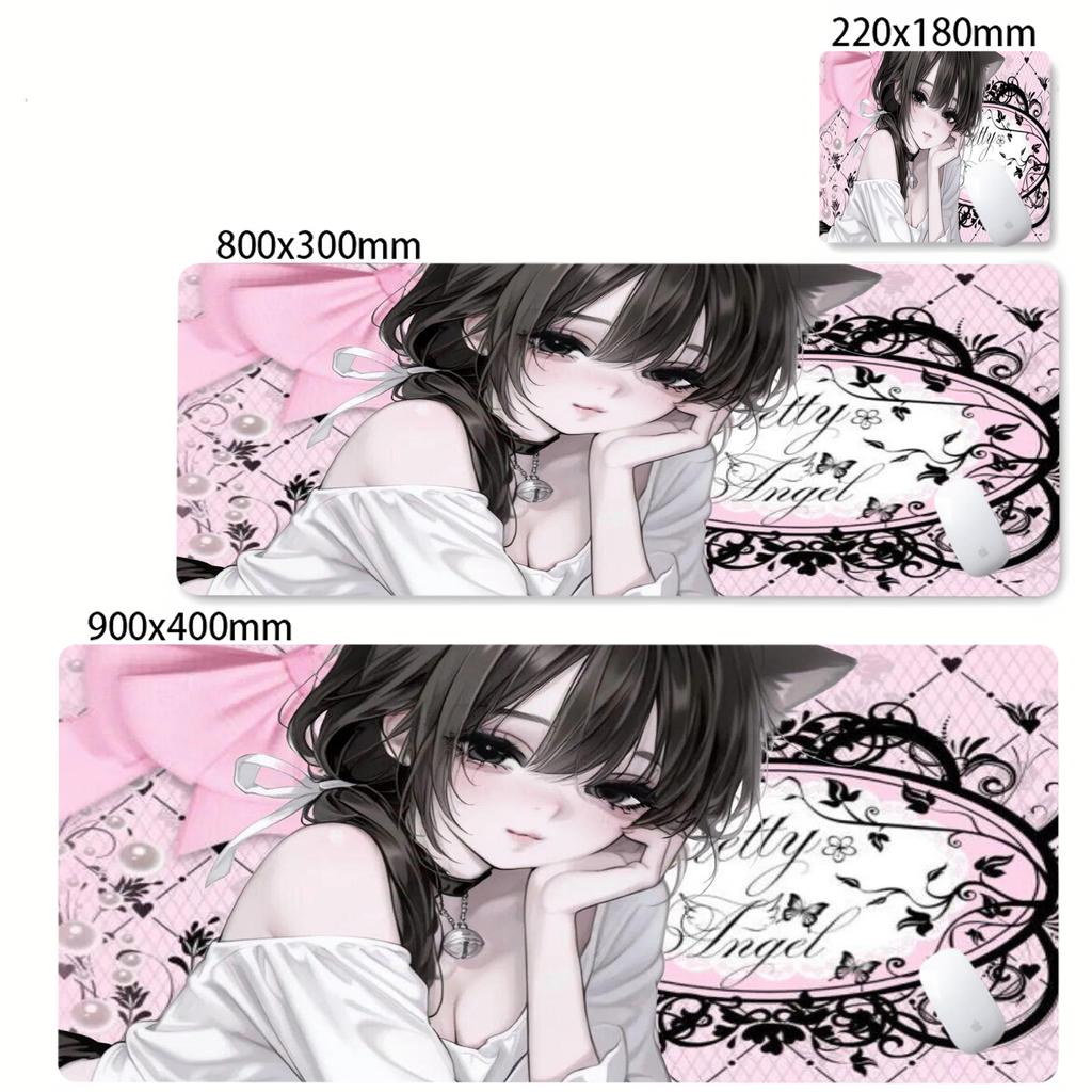 Large Size Pink Mousepad xcm Anime Girl Deskmat XXL Kawaii Nonslip Mouse Pad Cute Mice Rugs Extended Gaming Keyboard Mat