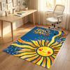 Sunshine Smiles Theme Soft Crystal Velvet Rug Custom Name & Text Print Non Slip Floor Rug for Bedroom Living Room