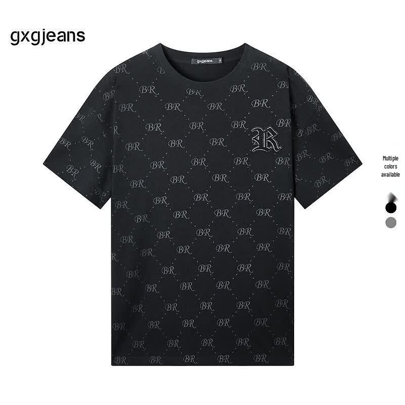 Мужская футболка GXGJEANS с круглым вырезом и коротким рукавом L чёрный