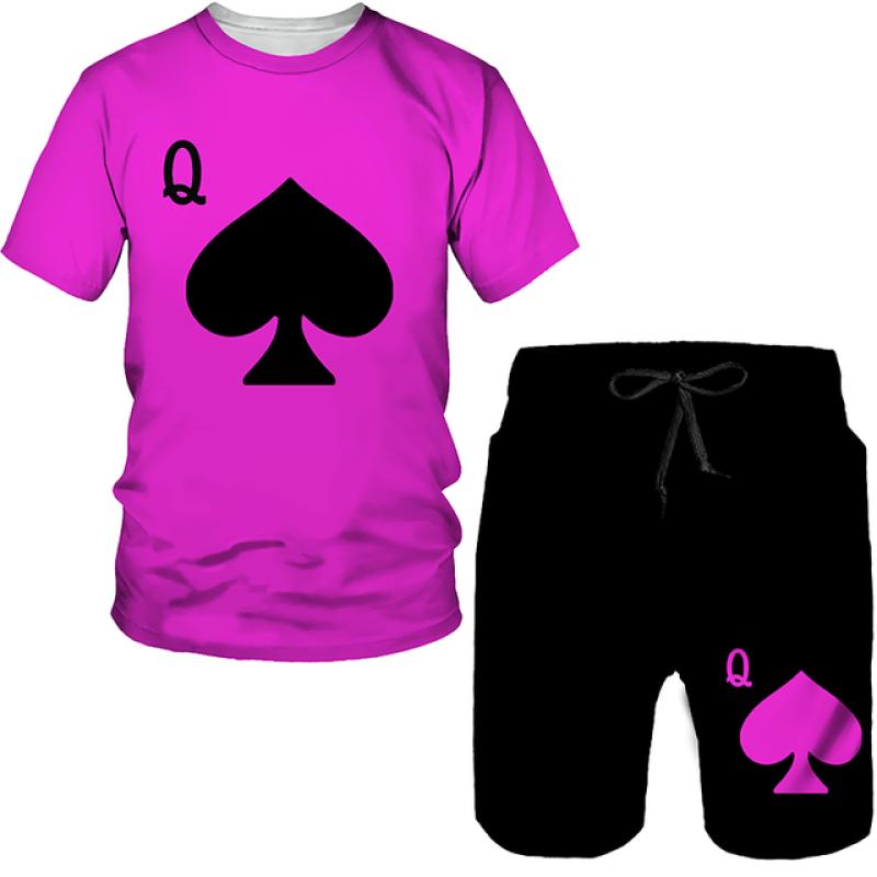 Camisetas/pantalones cortos/traje para hombre, conjuntos de Top y