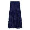Long Skirts Plus Size Pleated Midi Skirt Summer Lady Elastic Waist Elegant Casual Skirts Women Autumn Temperament Clothing