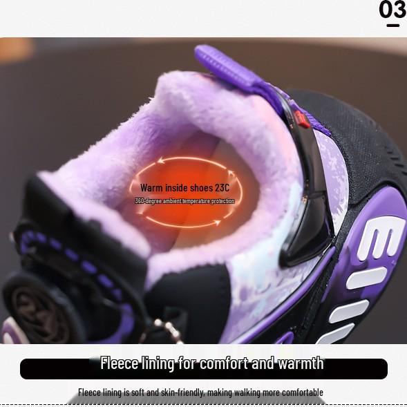 Girls' Waterproof Leather Sports Shoes - 2025 Spring & Autumn Collection - Running & Basketball Sneakers for Medium and Large Children.