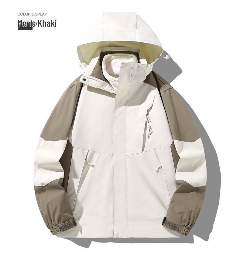 Couple's Ski Jacket Set: Women's 3-in-1 Detachable Liner & Men's Mink Velvet, Windproof & Waterproof for Autumn/Winter.