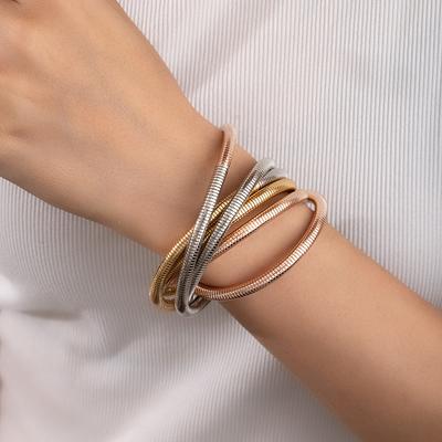 Personalized Snake Bone Fashion Bracelet Retro Multi-Layer Threaded Winding Bracelet Temperament High-End Light Luxury Jewelry