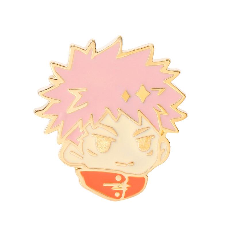 Stylish And Colorful Alloy Enamel Pin Badge Of Jujutsu Kaisen Characters For Casual Wear And Personal Accessories