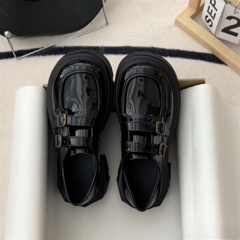 Muffin thick-soled Mary Jane single shoes women's spring and summer new retro heightening small leather shoes tide