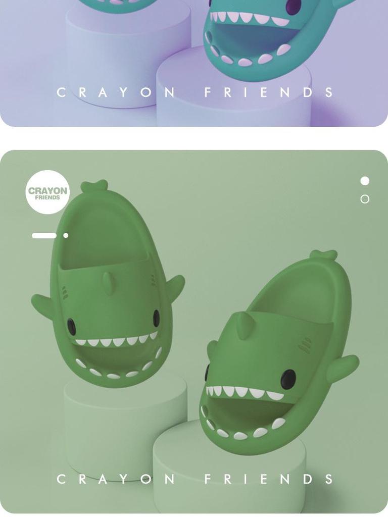 Rekin Kreskówkowy Antypoślizgowe Letnie Kapcie dla Dorosłych - Urocze, Modne, Do Wewnątrz i na Zewnątrz