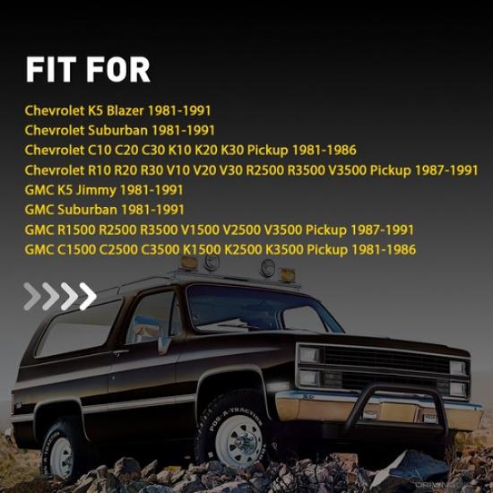 Clear Lens Front LED Side Marker Light White For Chevrolet K5 Blazer 1981-1991 T