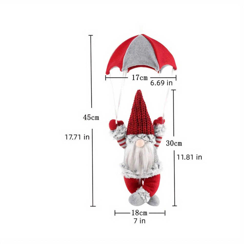 Christmas Scene Decorations Faceless Parachuting Old Man Parachute Window Hanging Decoration Gifts