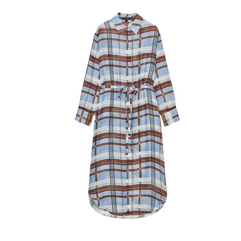 

Summer Women s Asymmetric Hem Flap Collar Long Sleeves Ramie Blended Shirt Style Dress 8377036 Light Blue L