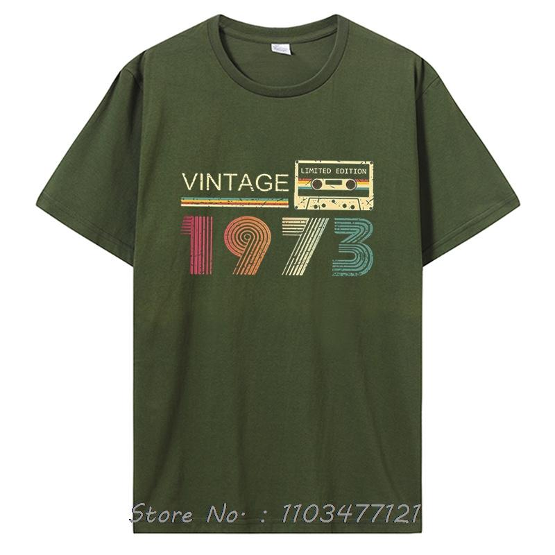 Best Of 1973 Birthday Gifts T Shirt Men's Cotton Funny T-Shirt Old Graphic T Shirt Men Clothing Oversized Tshirt Tees