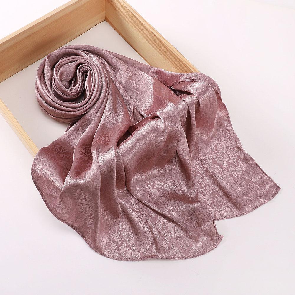 Malaysia's new imitation silky satin jacquard long scarf, women's shawl, headscarf MSL402