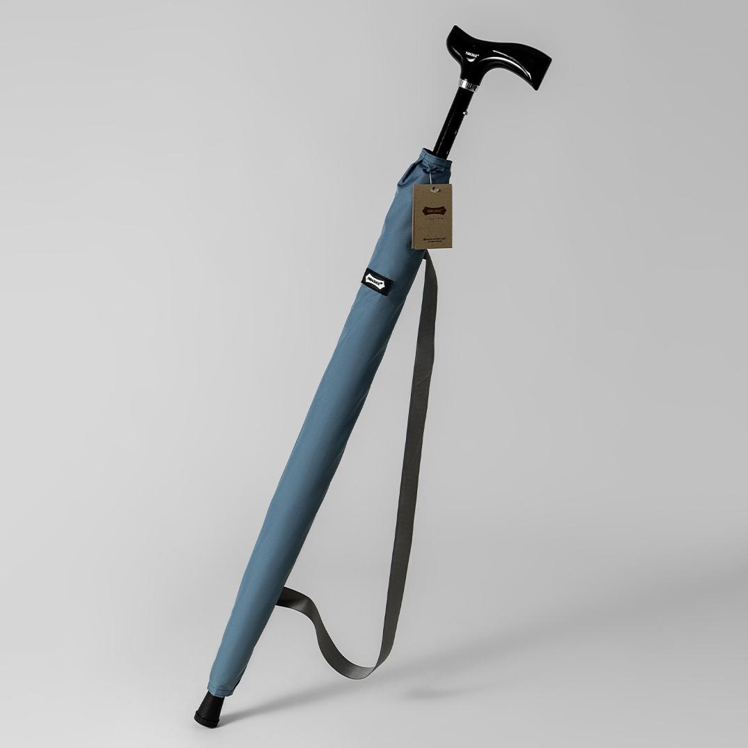 

Parachase Прочный зонт-трость для ходьбы Ветрозащитный Регулируемый Длинная ручка Костыли Зонт Мужской Женский Большой Зонт для гольфа Водонепроницаемый full-fiber&8K синий