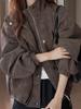 Women's Retro PU Leather Jacket - Stylish Spring/Autumn 2026 High-End Casual Coat