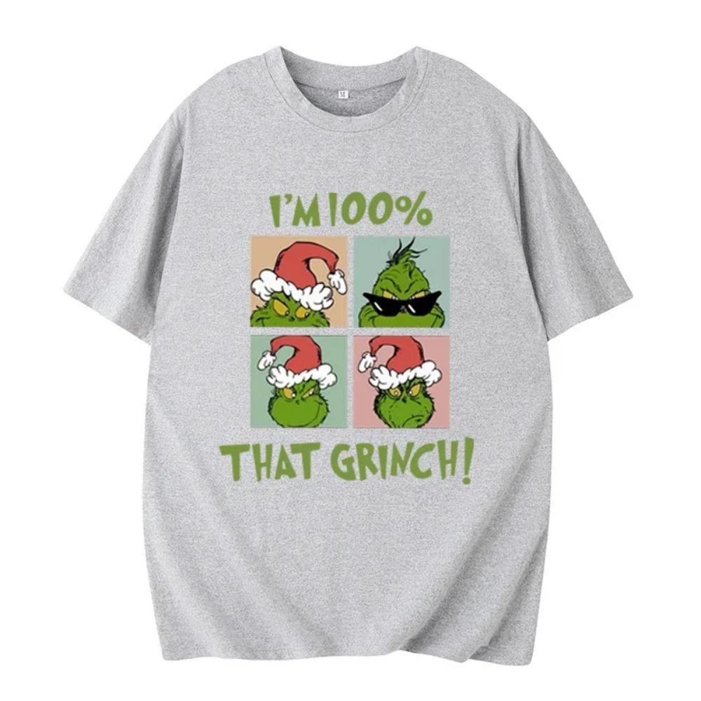 Fashion Men Women's T-shirt Christmas Green Monster Print O-Neck Pullover Casual Sweatshirt Kids Tees Top Clothing