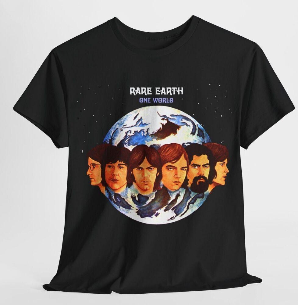 Vtg RARE EARTH ONE WORLD Cotton Black Men Women Classic Shirt Unisex T-Shirt XXL