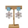 White Flower Women's 2026 New Blue Square Summer Small Fresh Temperament Earrings