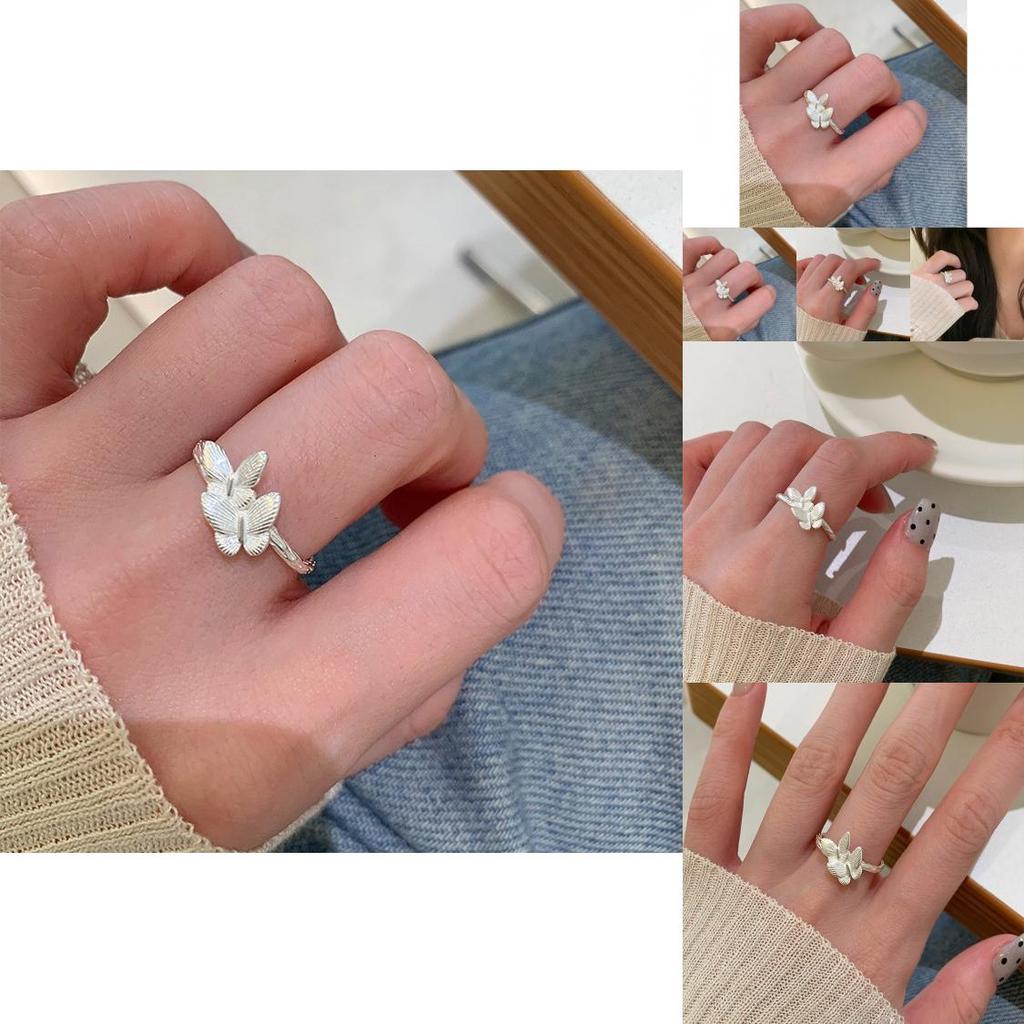 Eleganter Schmetterlings-Design Offener Ring für Damen Stilvolles und Schickes Modeaccessoire