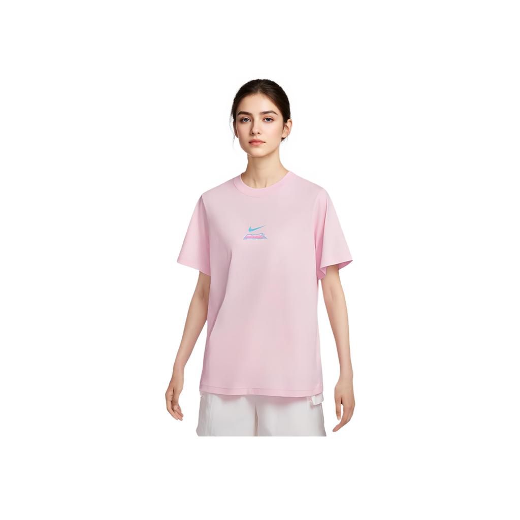 New Nike Sportswear Essential Women's Loose Fit Cotton T-Shirt Pink HM4625-663