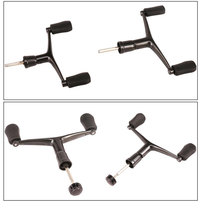 Buy Fishing Reel Handle Full Metal Spinning Reel Fold Handle Stainless Steel Double Knobs Handle