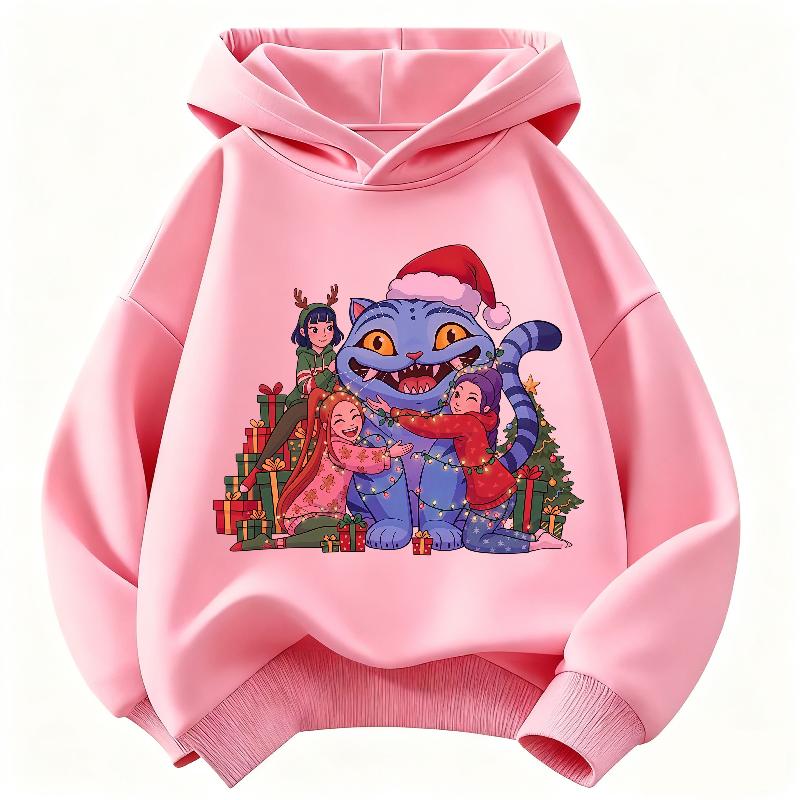 Christmas Gift KPOP Demon Hunter Children's Hoodie Boys' and Girls' Clothing Autumn and Winter Warm Children's Hooded Sweatshirt