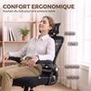 Ergonomic Office Chair, Flip-Up Armrests, Headrest, Tilt, Adjustable Height, 59 X 62 X 125 Cm, Black