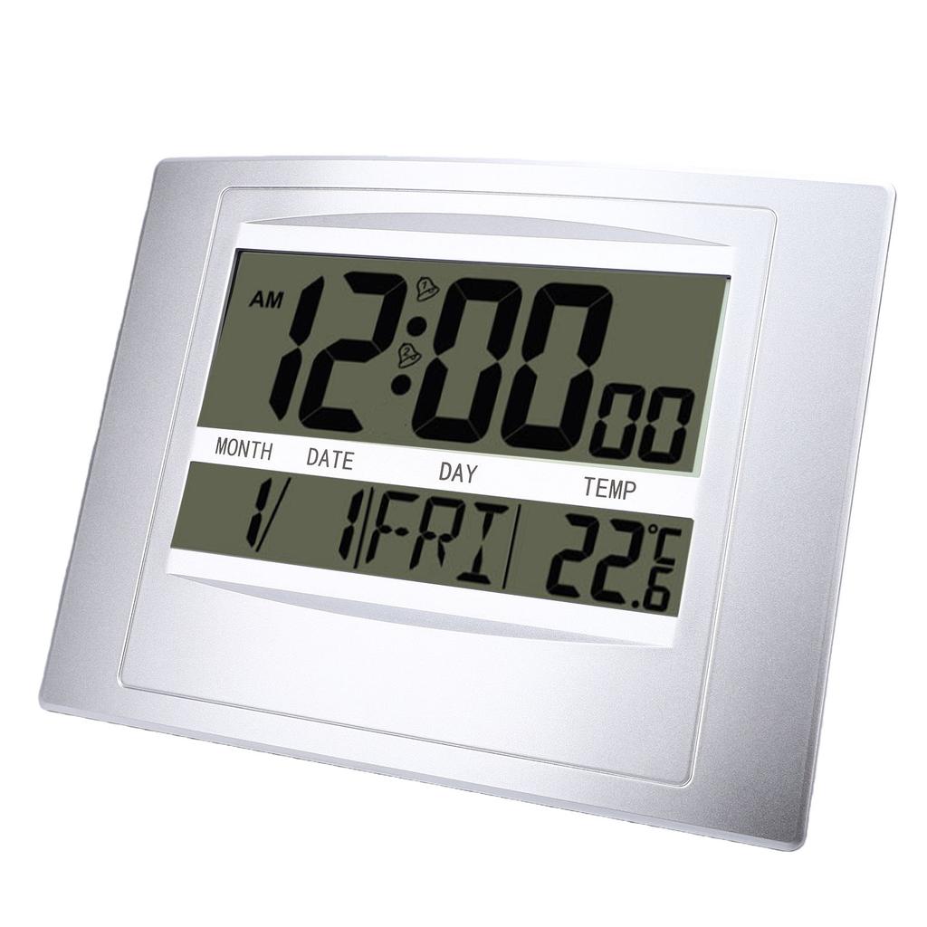 Digital Calendar Clock Large Display Electronic Temperature Meter Silent Alarm Clock for Bedroom Living Room