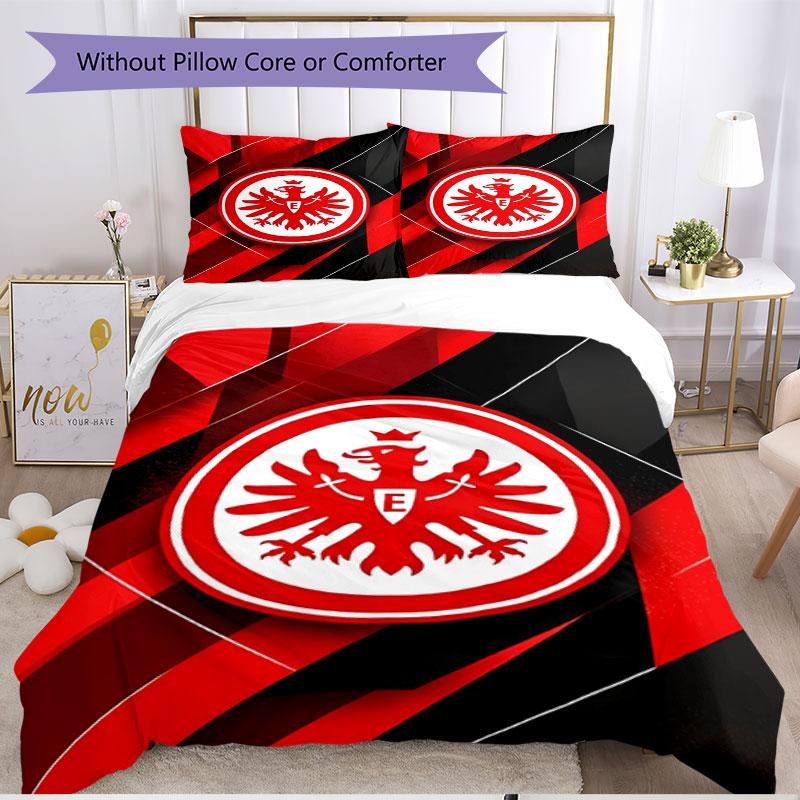3pcs Duvet Cover Set (1*Duvet Cover + 2*Pillowcase, Without Core), Eintracht Frankfurt Print Soft All‑Season Bedding Set, Home Bedroom Decor Gift