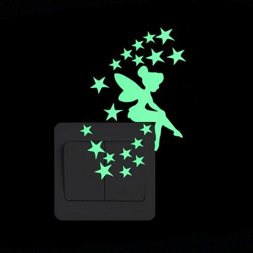 Switch Decoration Luminous Stickers Kids Room Wall Laptop Fridge Desk Car Home Decor Vinyl Decal Car/Fairy/Moon Stars/Bulb/Dog..