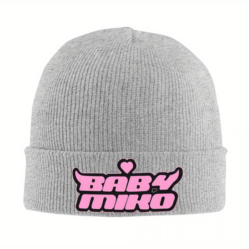 Vintage Baby Logo Miko Beanie Hats Bonnet Hats Men Women Y2K Cool Kpop Skullies Beanies Spring Printed Elastic Caps