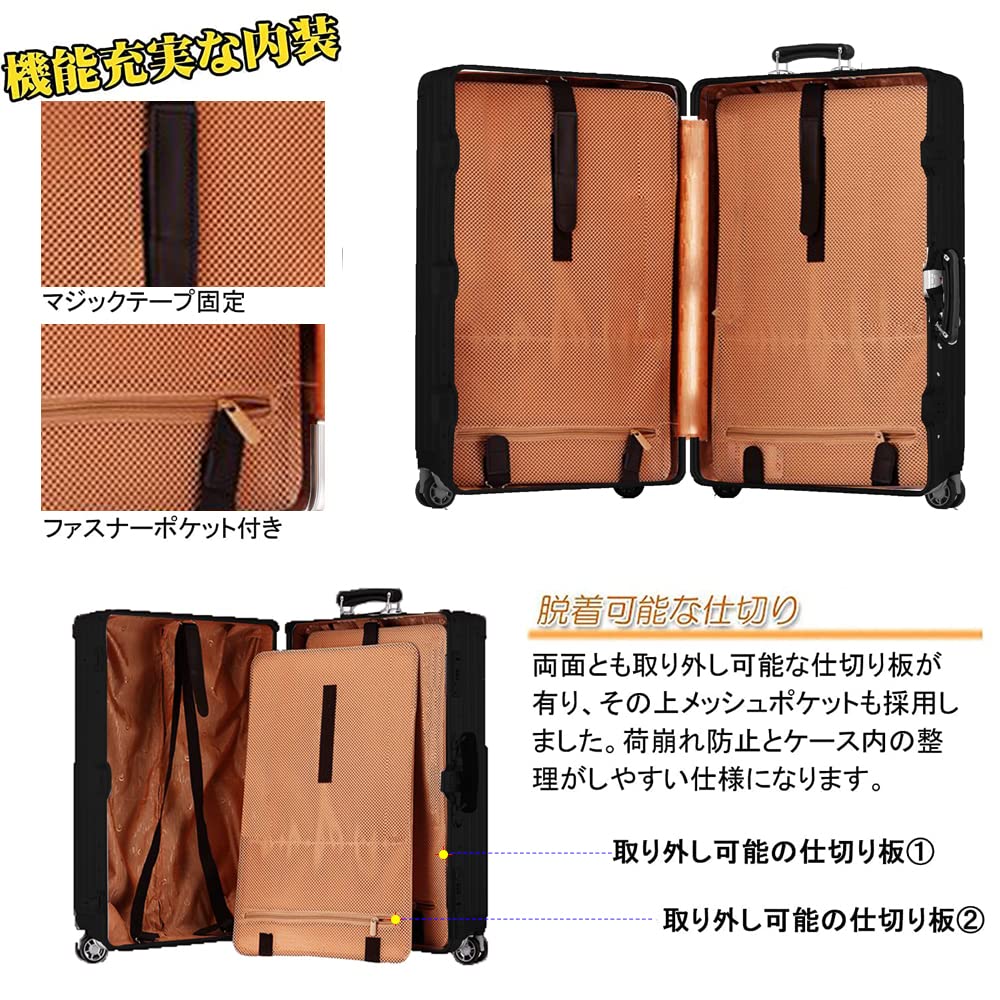 Suitcase Aluminum Frame Lightweight Carry Case Shockproof Carry Case Carry Bag Popular Large TSA Lock Quiet Travel Business Suitcase 1608 [lanbao]