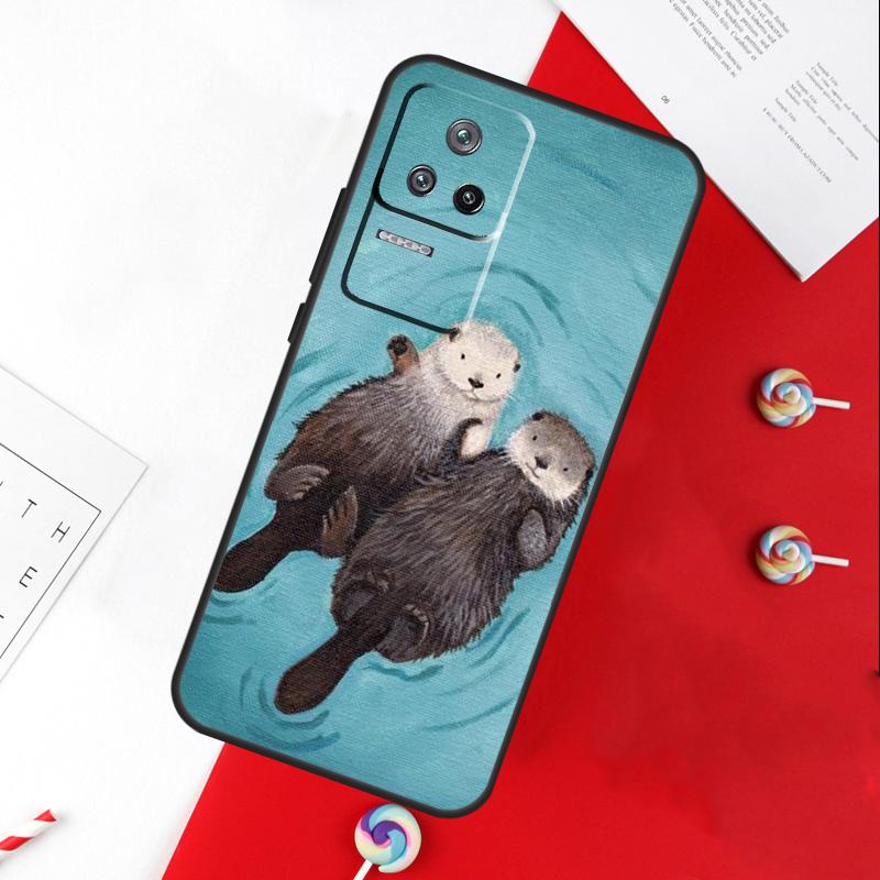Cute cartoon otter Cover For Xiaomi 14 Ultra 15 13 11T 12T 13T 14T Pro POCO X7 Pro X3 X5 X6 M6 F5 F6 Pro Case