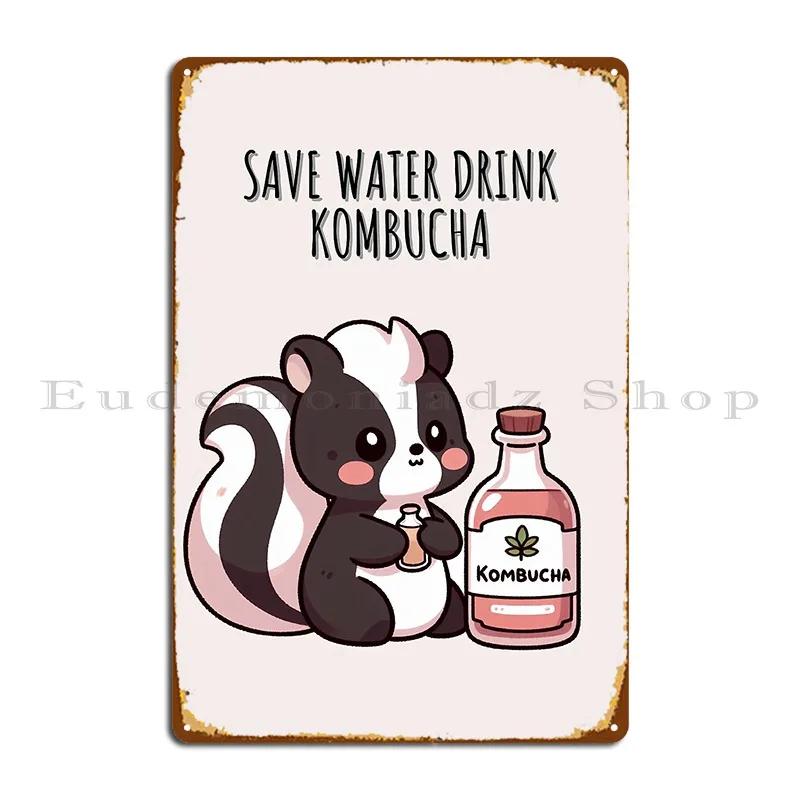 Kombucha Possum Metal Sign Character Club Kitchen Bar Wall Decor Tin Sign Poster 20x30cm(7.8x11.8inch)