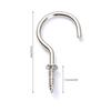 Pack of 100 Steel Screw Hooks Hook Screws Stainless Steel Screw Hooks Eye Screw Ceiling Hooks Simple Installation