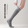 Women Non-Slip Yoga Socks Pilates Socks with Grips Knee High Socks Workout Color-Blocked Over The Calf Socks for Ballet Dance Street Wear