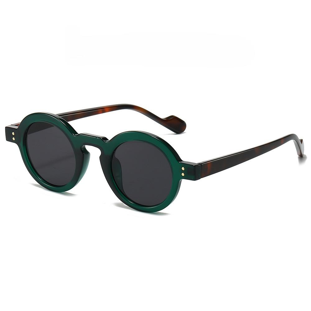 Lunettes de soleil rondes à petite monture pour unisexe Style rétro vintage Protection UV400 Verres en PC Teintes Activités de plein air