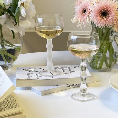 Champagne Glasses Luxury Set - Vintage Wave Pulled Stem Lead-Free Crystal Glassware for Cocktails, Perfect New Year's Gift