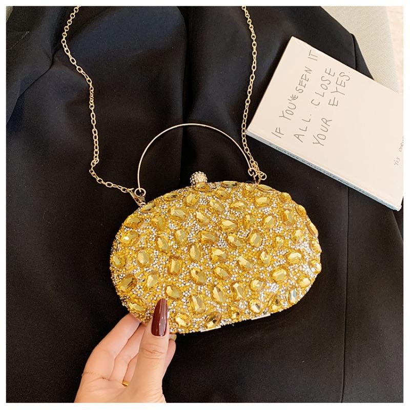 New diamond-encrusted dinner bag Fashion banquet women's clutch bag Dress small bag Full diamond shoulder messenger bag