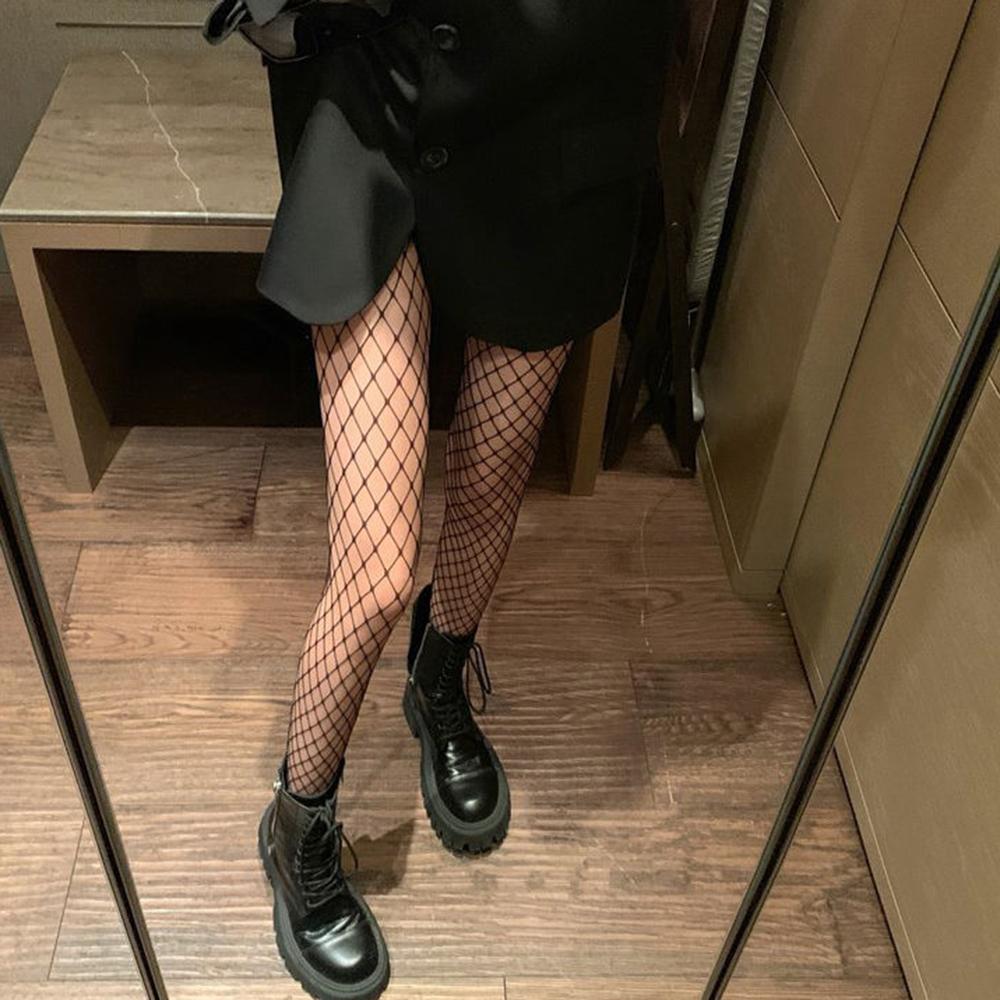4 Hole Hollow Stockings Fish Net Pantyhose Mesh Nylon Tights Black Fishnet Women Sexy Summer Thigh High Hosiery Party Stocking