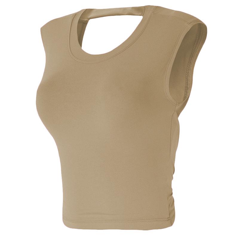 

Женский спортивный бюстгальтер премиум-класса для трансграничных видов спорта: Красивая спина, облегающий топ для йоги с круглым вырезом Extra Large хаки