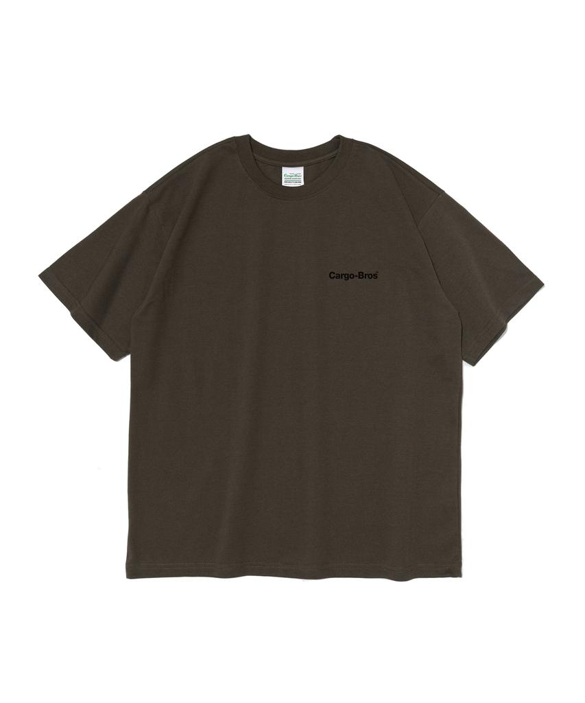 CARGOBROS (Big Size) Lettering Point Short Sleeve T-Shirt (Khaki)