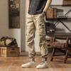 New Retro Design American Slim and Loose Casual Work Tying Pants Versatile Thin Style